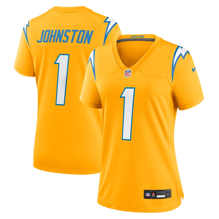 Women's Los Angeles Chargers Quentin Johnston Nike Gold Alternate Charger Power Game Jersey