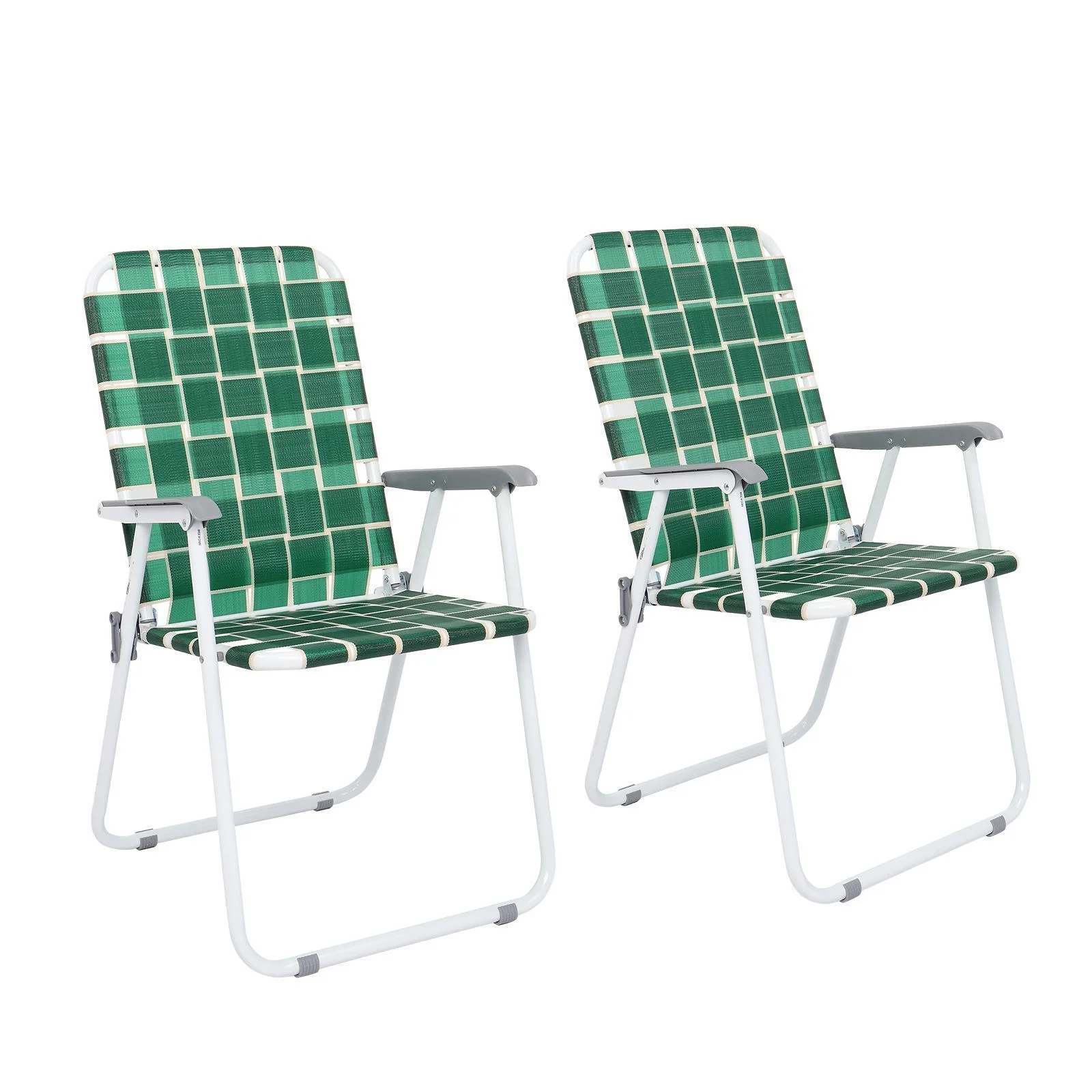 2 Pack Folding Web Chair Beach Chair Lawn Patio Webbed Strap Furniture - Curated Treasures Market