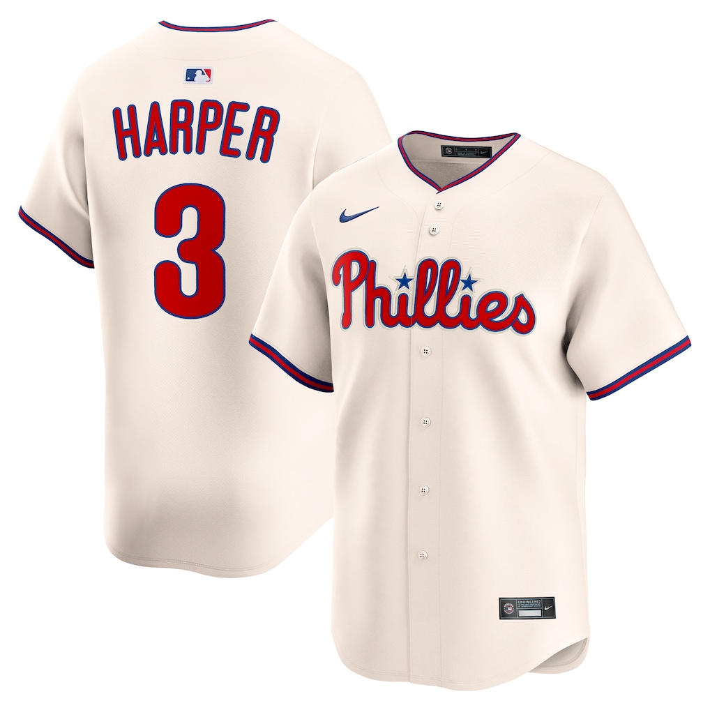 Men's Philadelphia Phillies Bryce Harper Nike Cream Alternate Limited Jersey