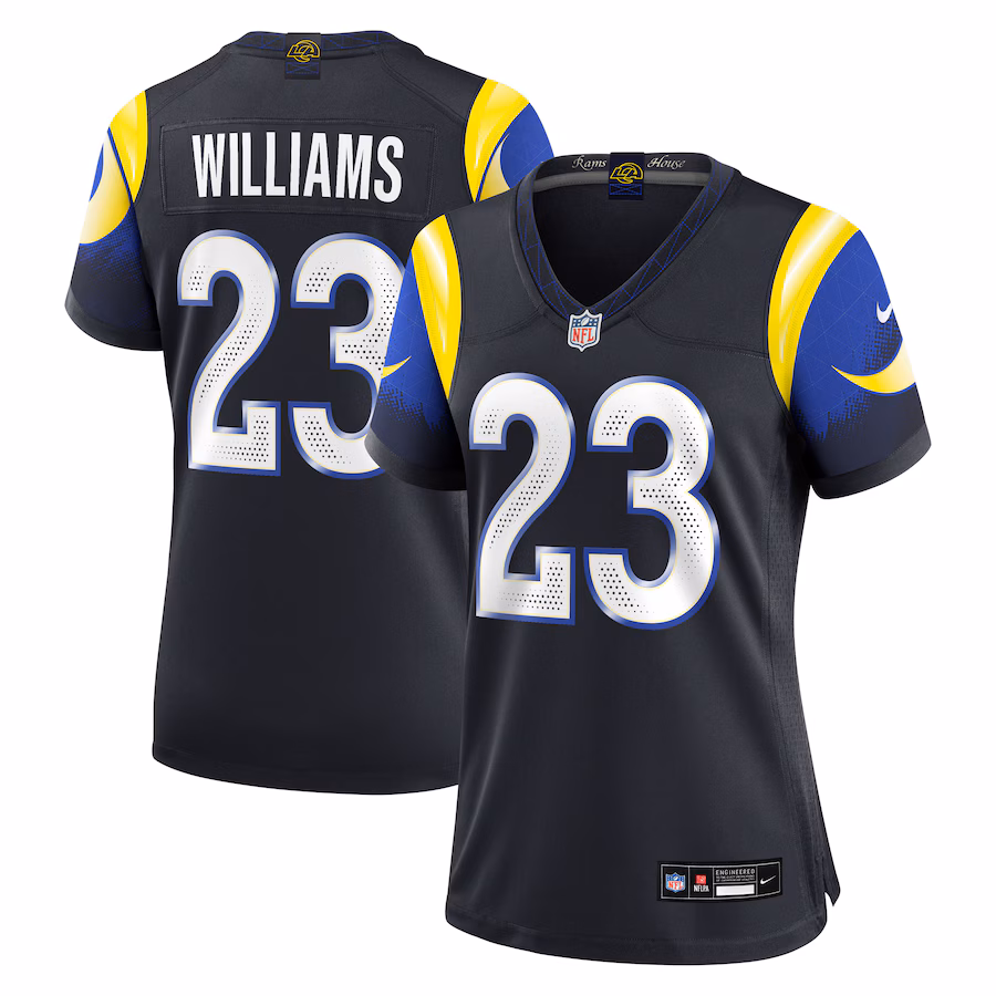 Women's Los Angeles Rams Kyren Williams Nike Midnight Blue 2025 Rivalries Collection Game Jersey