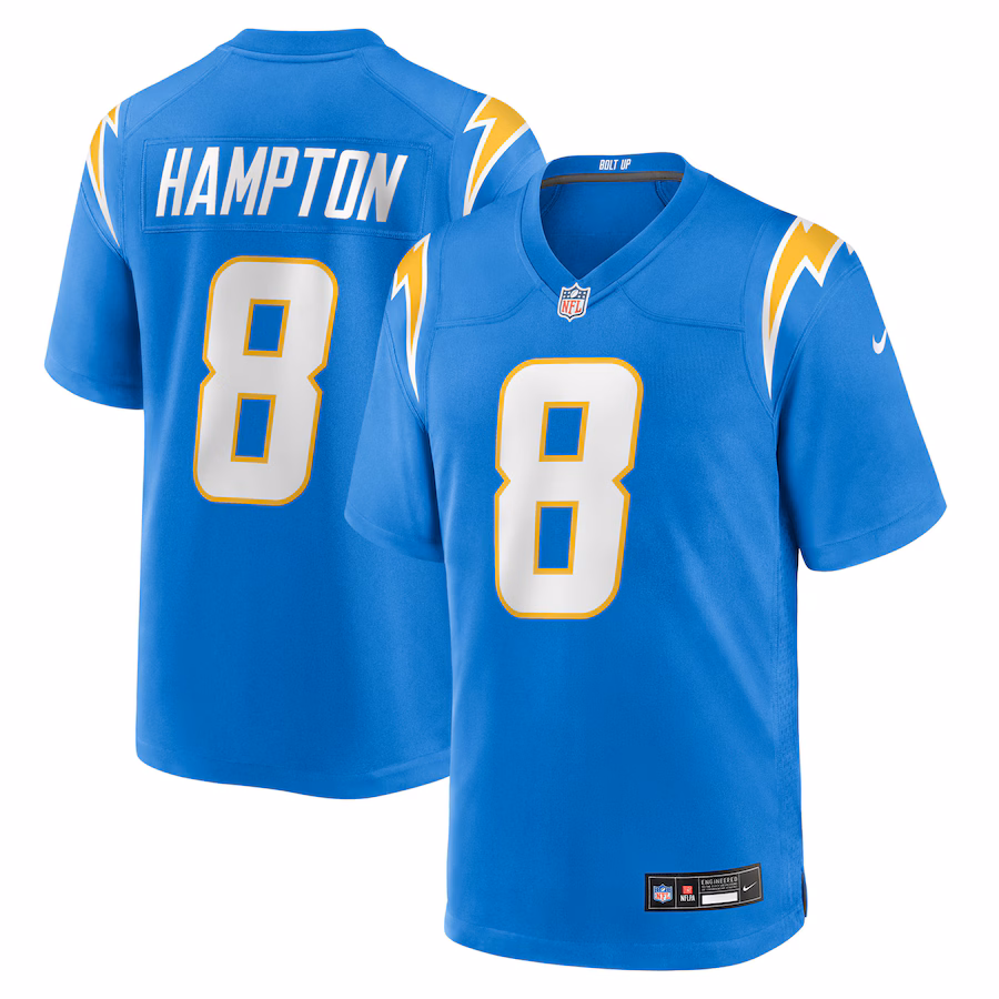 Men's Los Angeles Chargers Omarion Hampton Nike Powder Blue Team Game Jersey