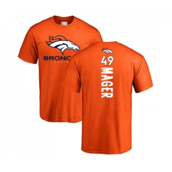 Football Denver Broncos #49 Craig Mager Orange Backer T-Shirt