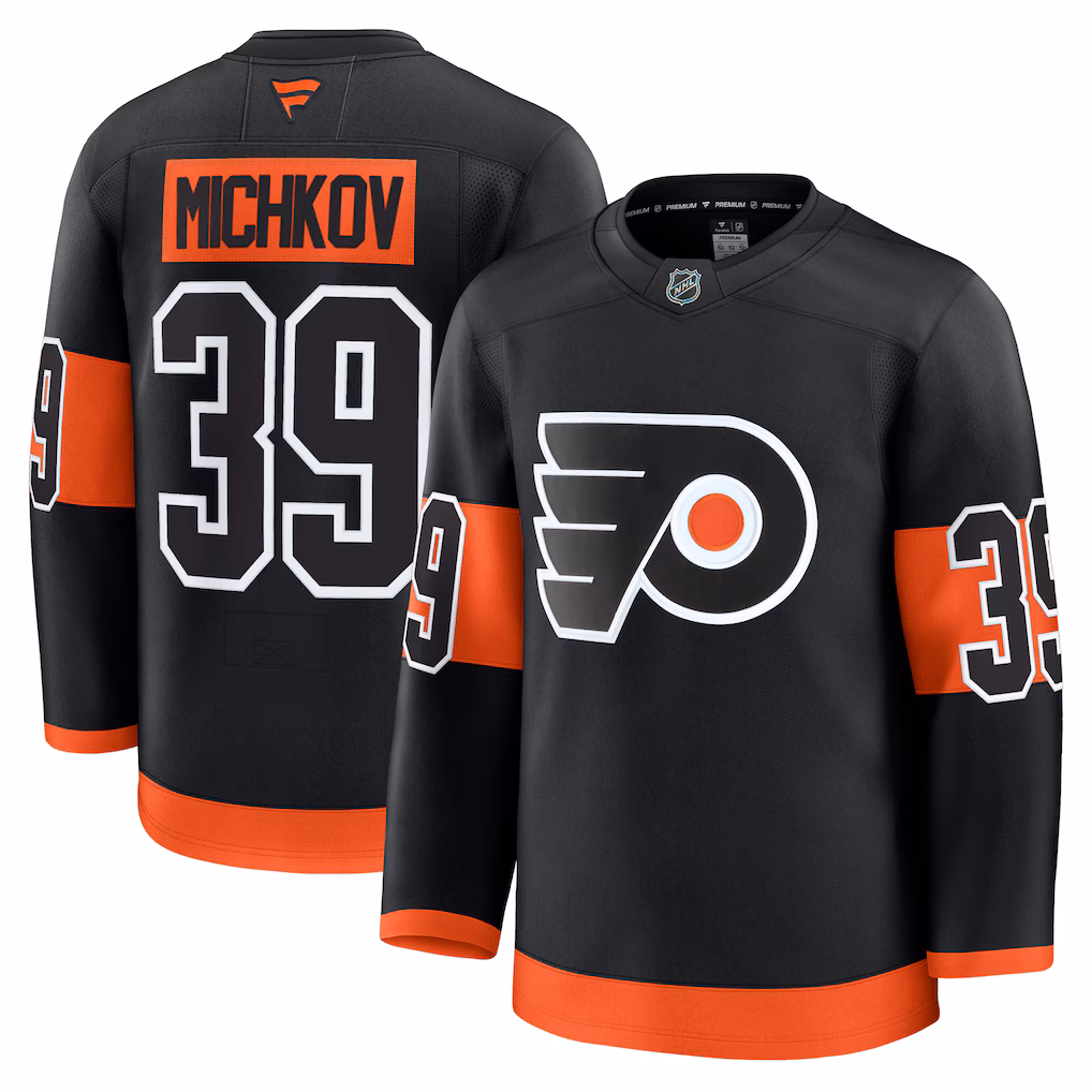 Men's Philadelphia Flyers Matvei Michkov Fanatics Black Alternate Premium Jersey