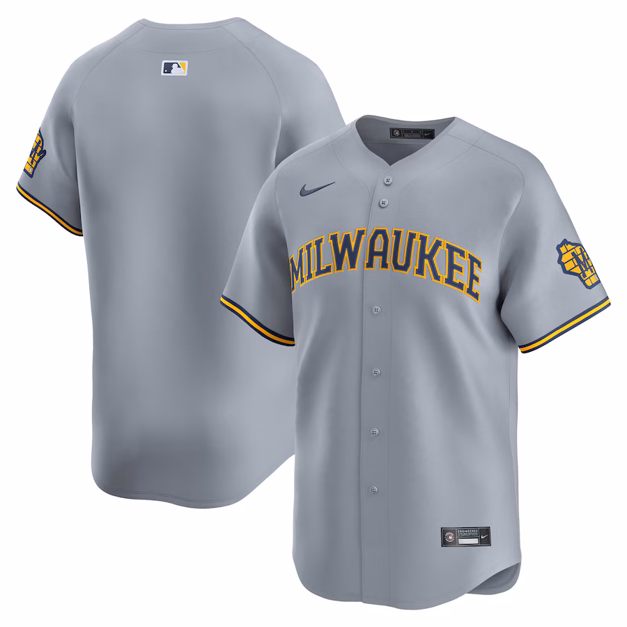 Men's Milwaukee Brewers Nike Gray Away Limited Jersey