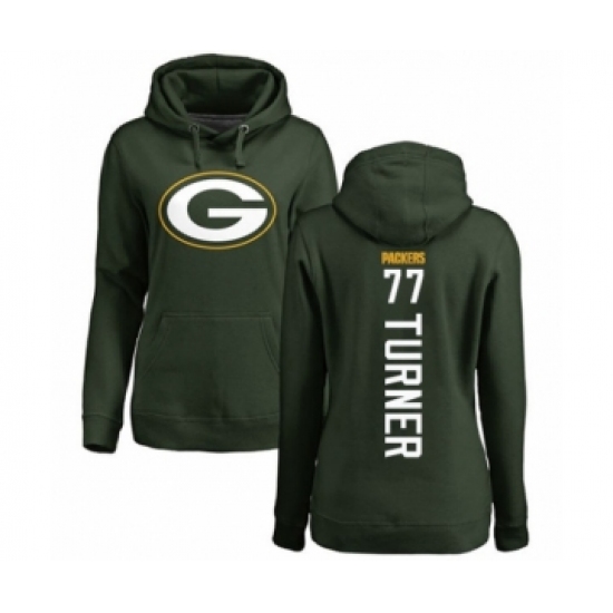 Football Women's Green Bay Packers #77 Billy Turner Green Backer Hoodie