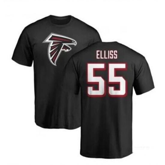 Men's Atlanta Falcons #55 Kaden Elliss Black T Shirt
