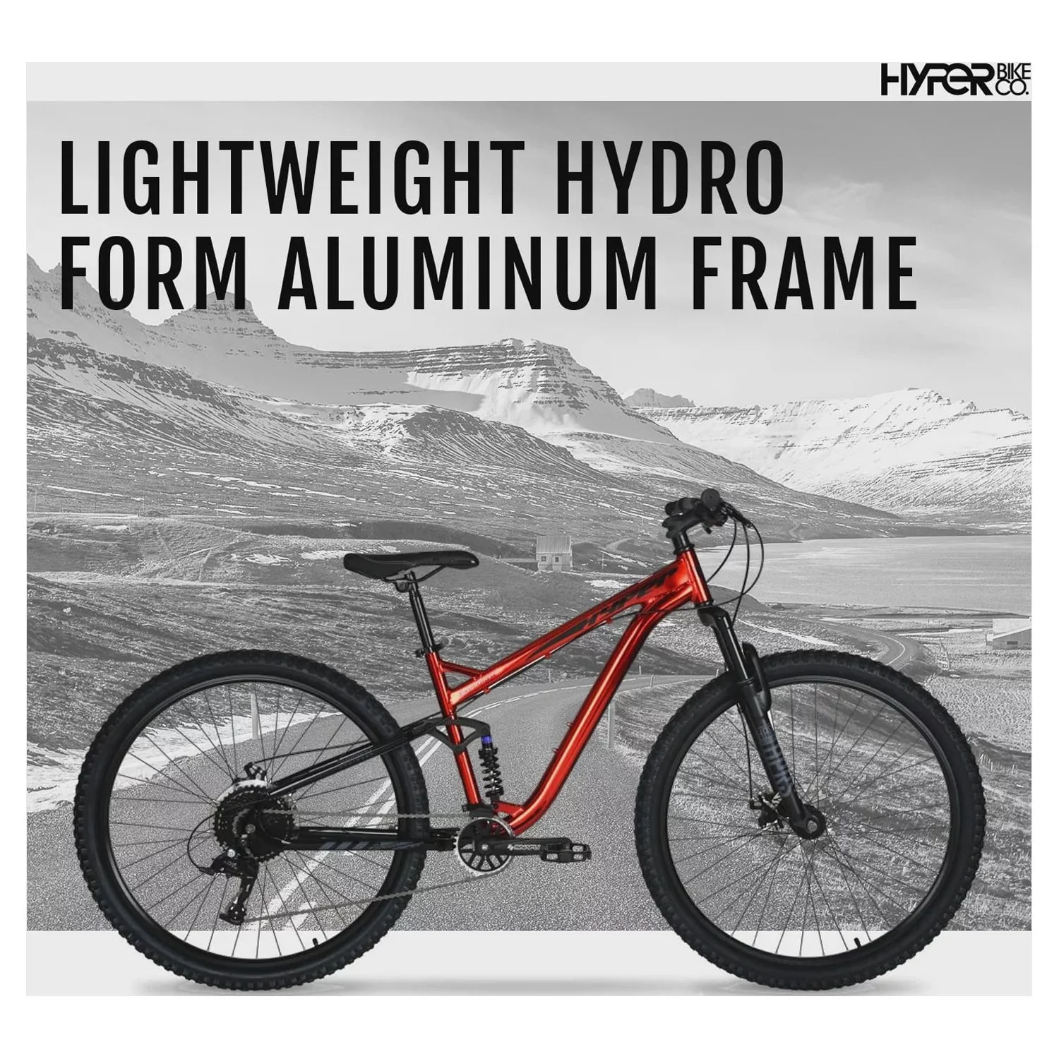 Hyper Bicycles Men's 29 Explorer Dual Suspension Mountain Bike, Red