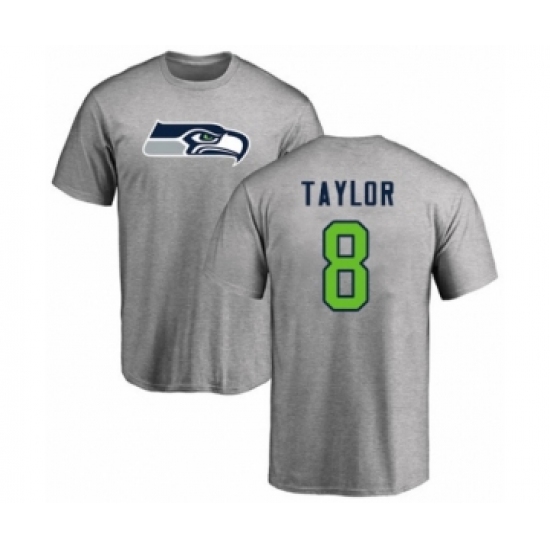 Football Seattle Seahawks #8 Jamar Taylor Ash Name & Number Logo T-Shirt