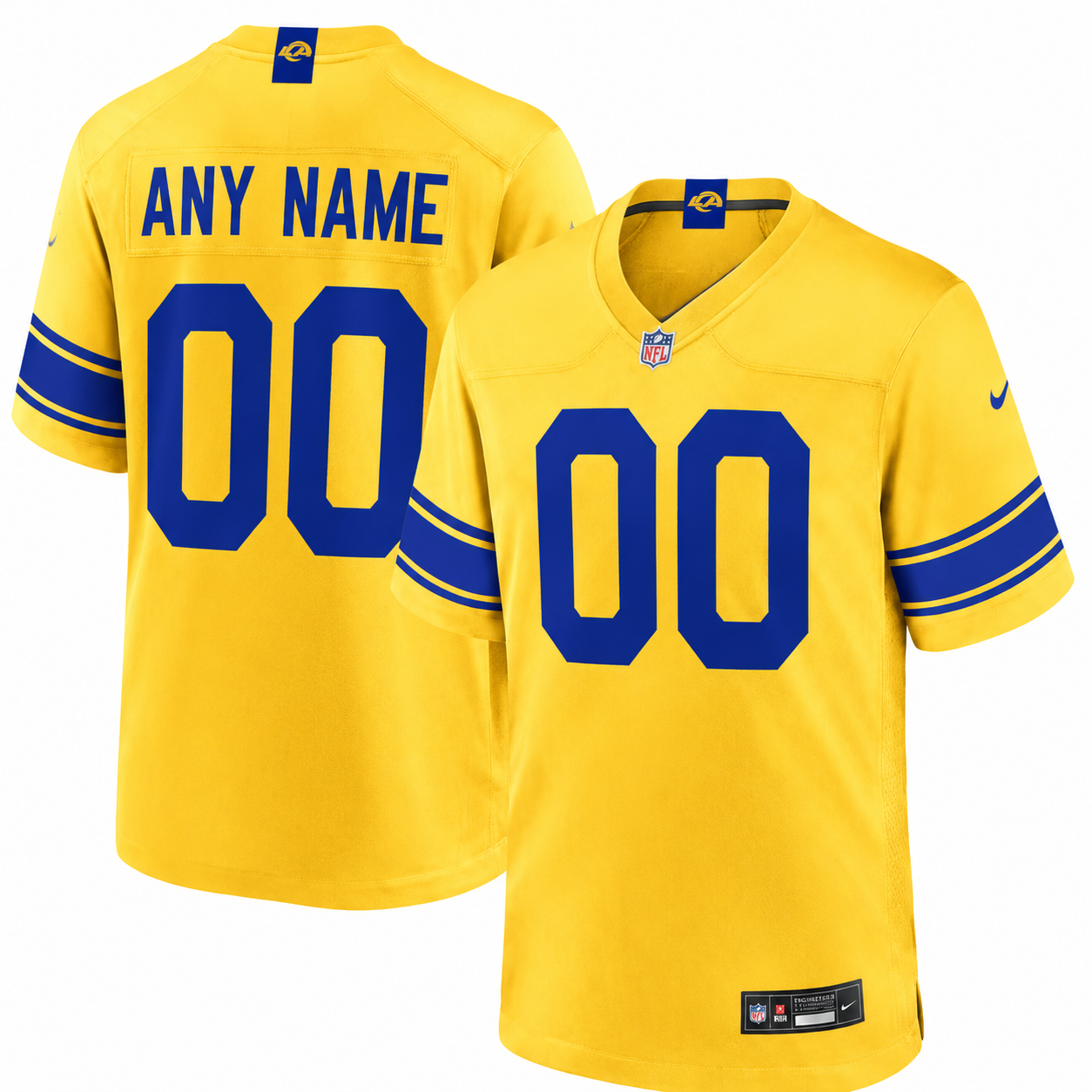 Men's Los Angeles Rams Nike Classic Sol  Custom Jersey