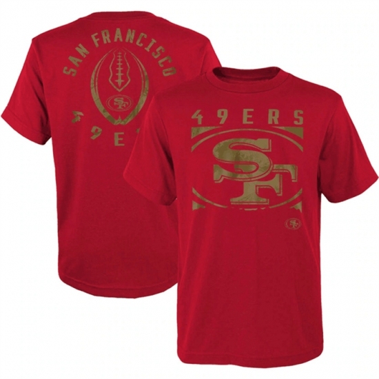 Men's San Francisco 49ers Scarlet Preschool Liquid Camo Logo T Shirt