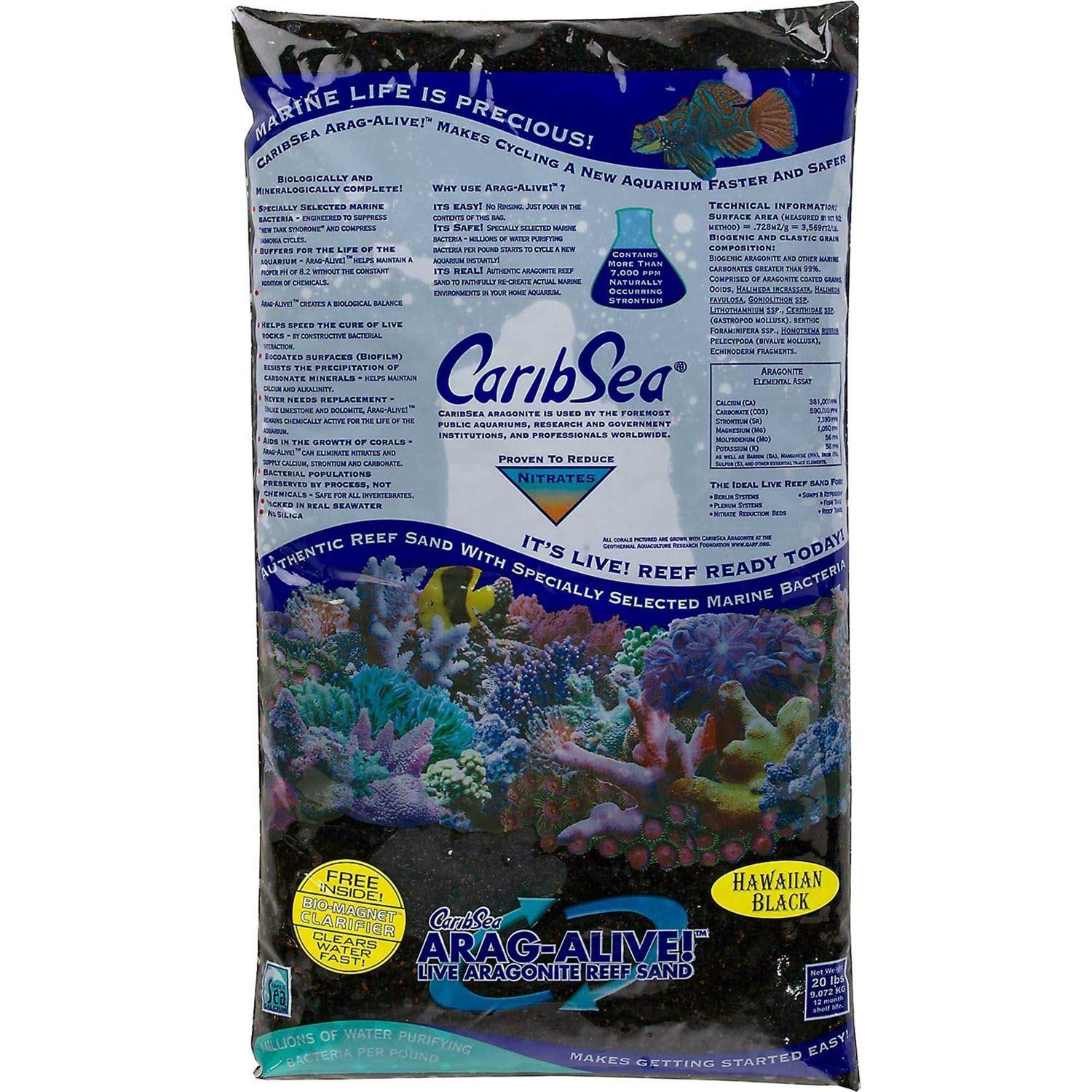 CaribSea Arag-Alive Hawaiian Black Aquarium Sand