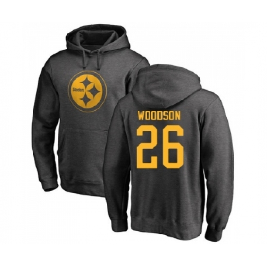 Football Pittsburgh Steelers #26 Rod Woodson Ash One Color Pullover Hoodie