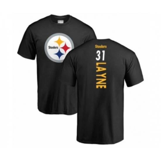 Pittsburgh Steelers #31 Justin Layne Black Backer T-Shirt