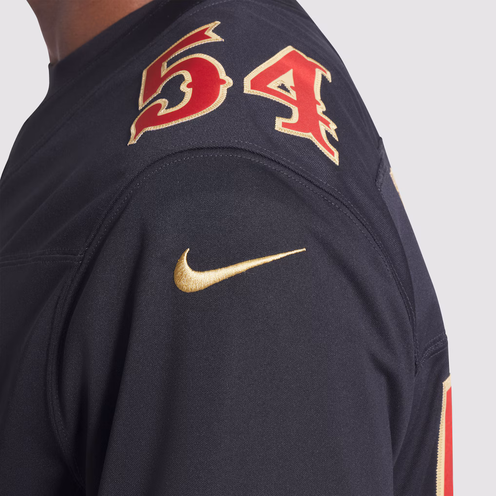 Men's Nike Fred Warner black San Francisco 49ers  Rivalries Collection Stitched Limited Jersey (Medal Version)