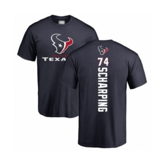 Football Houston Texans #74 Max Scharping Navy Blue Backer T-Shirt