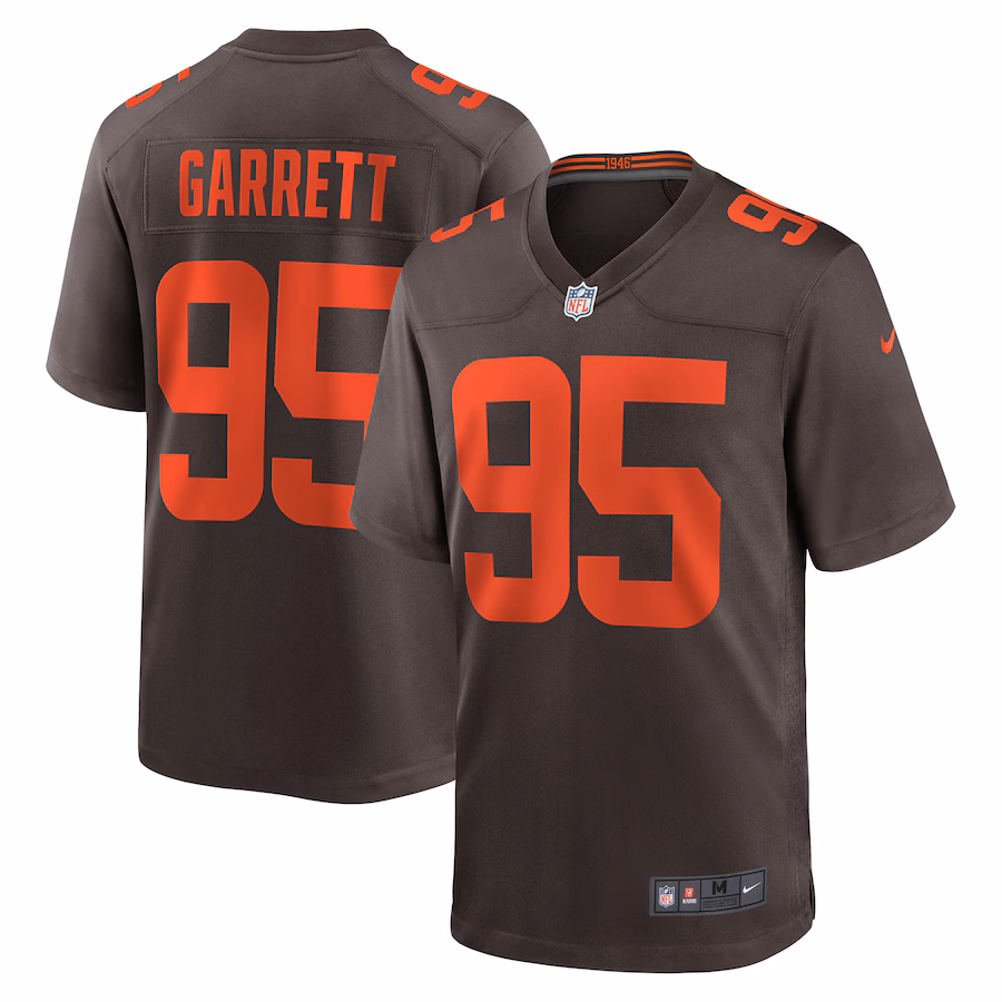 Men's Cleveland Browns Myles Garrett Nike Brown Alpha Dawg Game Jersey