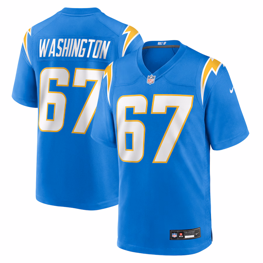 Men's Los Angeles Chargers Savion Washington Nike Powder Blue Team Game Jersey