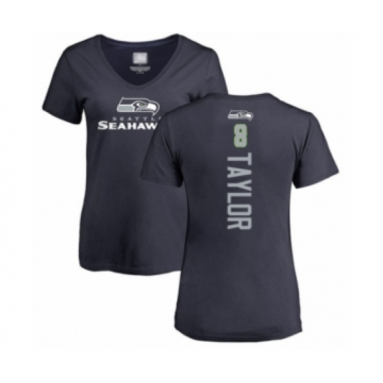Football Women's Seattle Seahawks #8 Jamar Taylor Navy Blue Backer T-Shirt