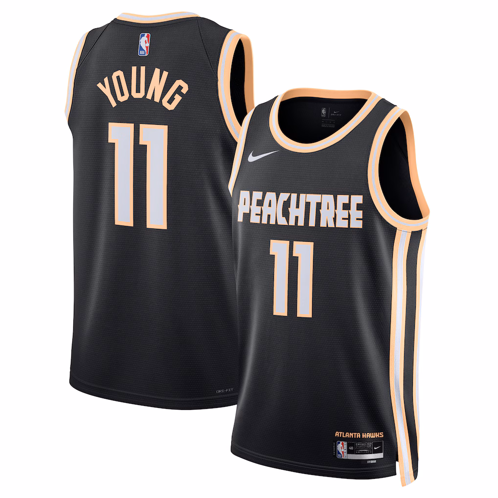 Unisex Atlanta Hawks Trae Young Nike Black 2025/26 Swingman Jersey - City Edition