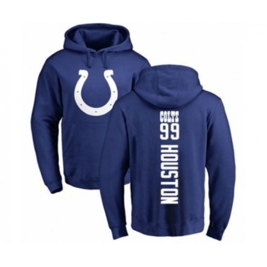 Football Indianapolis Colts #99 Justin Houston Royal Blue Backer Pullover Hoodie