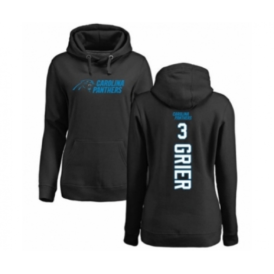 Football Women's Carolina Panthers #3 Will Grier Black Backer Pullover Hoodie