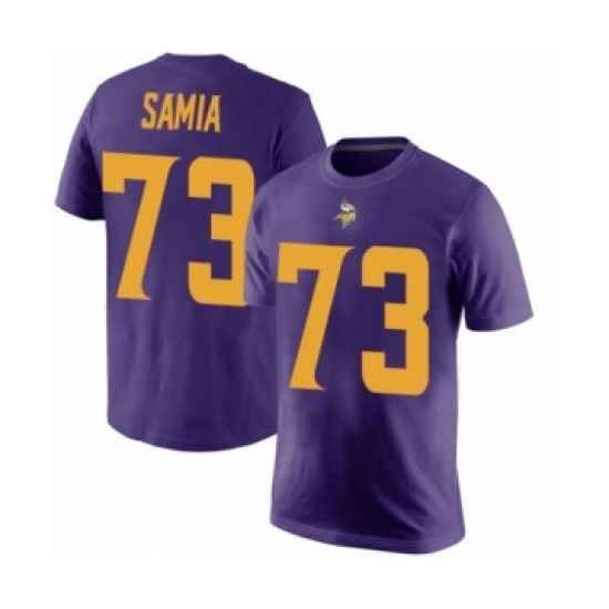 Football Minnesota Vikings #73 Dru Samia Purple Rush Pride Name & Number T-Shirt