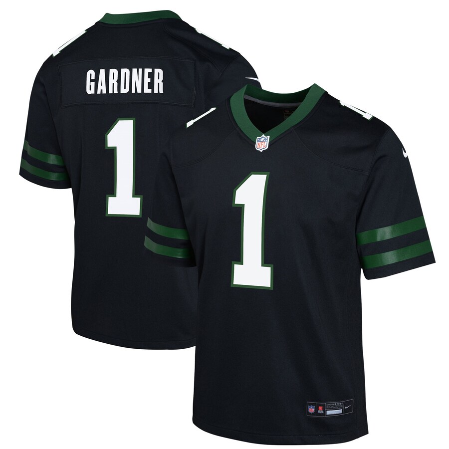 Youth New York Jets Ahmad Sauce Gardner Nike Black Alternate Game Jersey