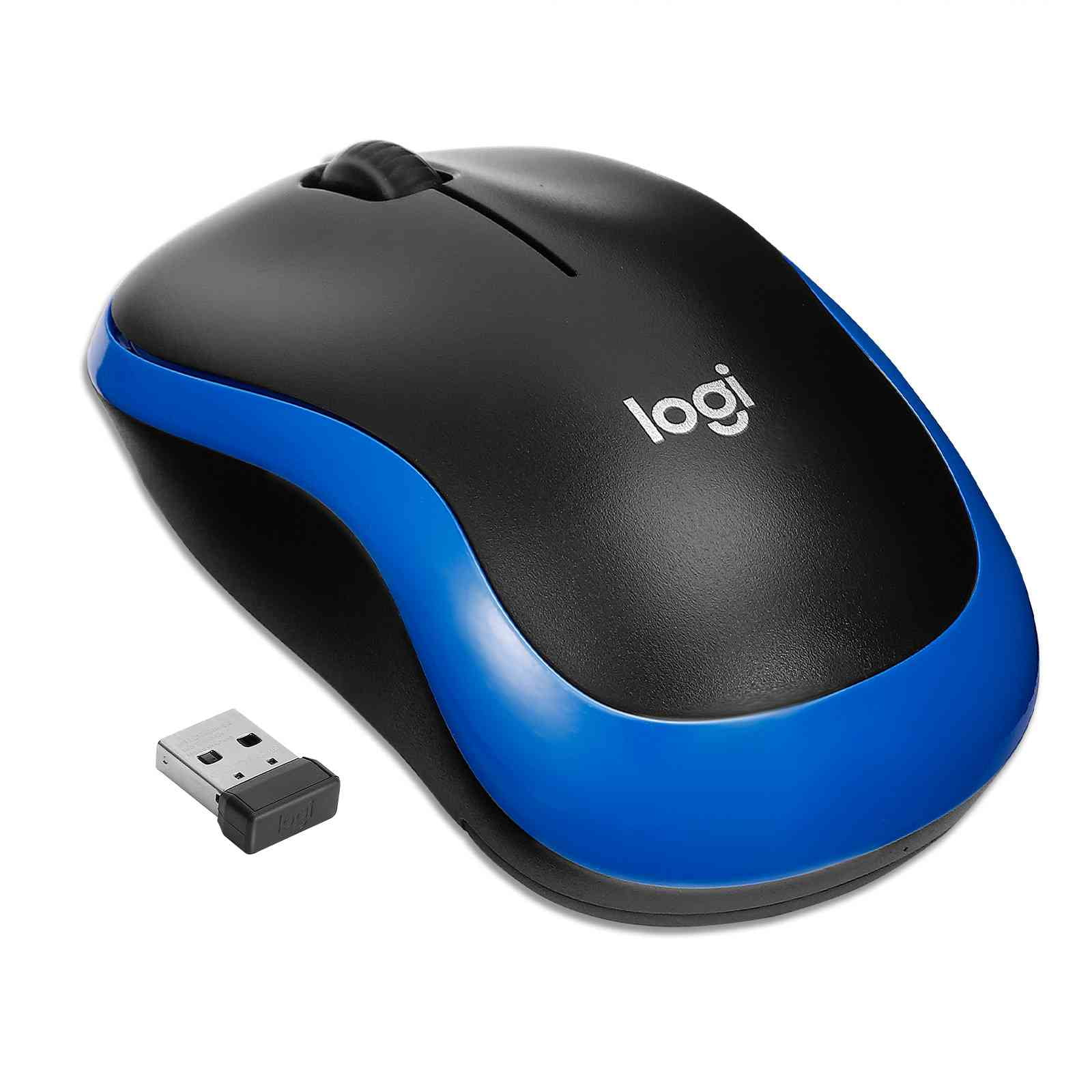 Wireless Optical Mouse - Logi M185 Plug-and-Play, Long Battery Life, Comfort Design, for Left and Right-Handed Use - Compatible with CORSAIR Laptops and All Operating Systems -Blue - Curated Treasures Market