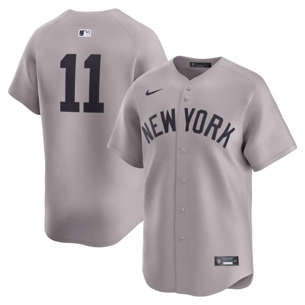 Men's New York Yankees Anthony Volpe Nike Gray Road Limited Player Jersey