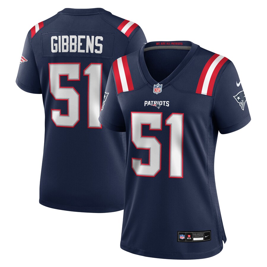 Women's New England Patriots Jack Gibbens Nike Navy Team Game Jersey