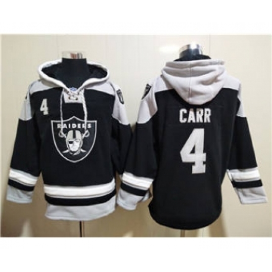 Men's Las Vegas Raiders #4 Derek Carr Ageless Must-Have Lace-Up Pullover Football Hoodie
