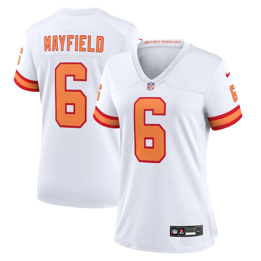 Women's '76 Tampa Bay Buccaneers Baker Mayfield Nike White Game Jersey
