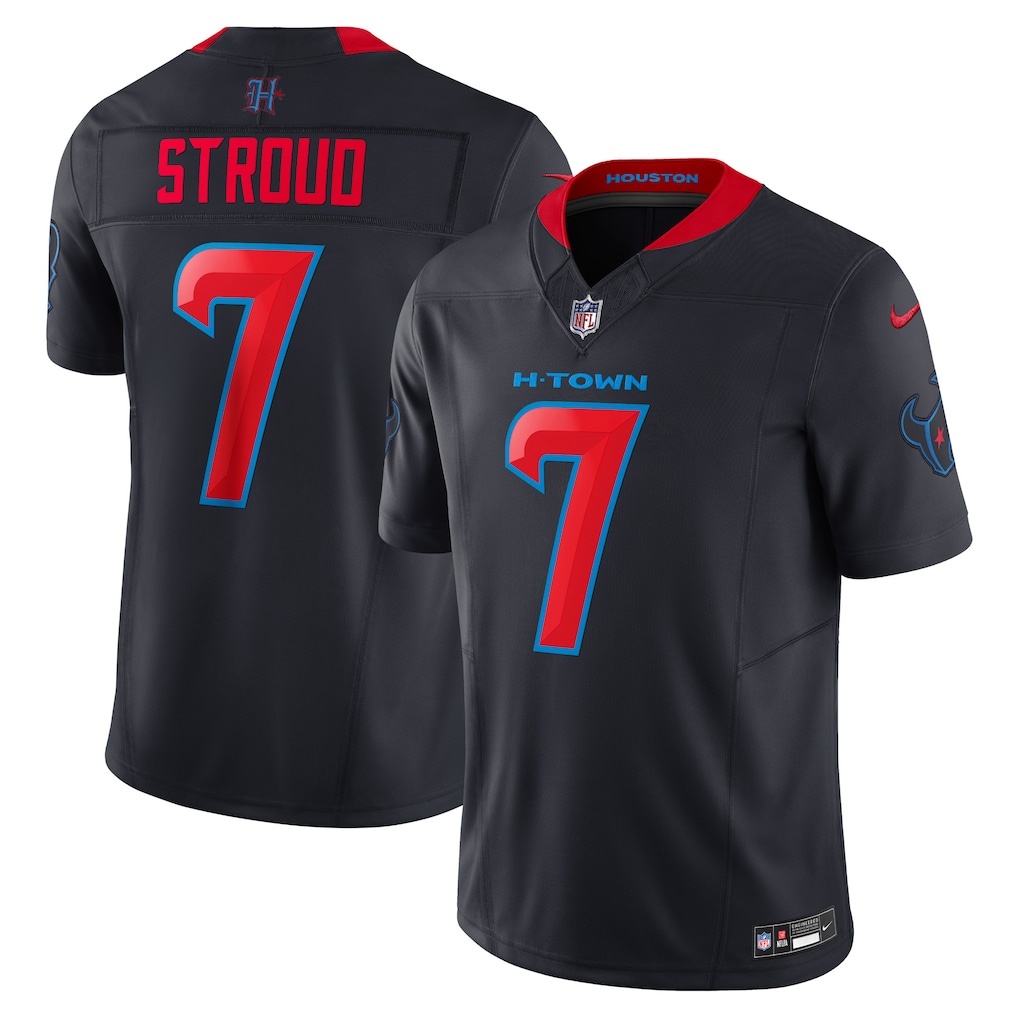 Men's Houston Texans C.J. Stroud Nike Navy 2nd Alternate Vapor F.U.S.E. Stitched Limited Jersey