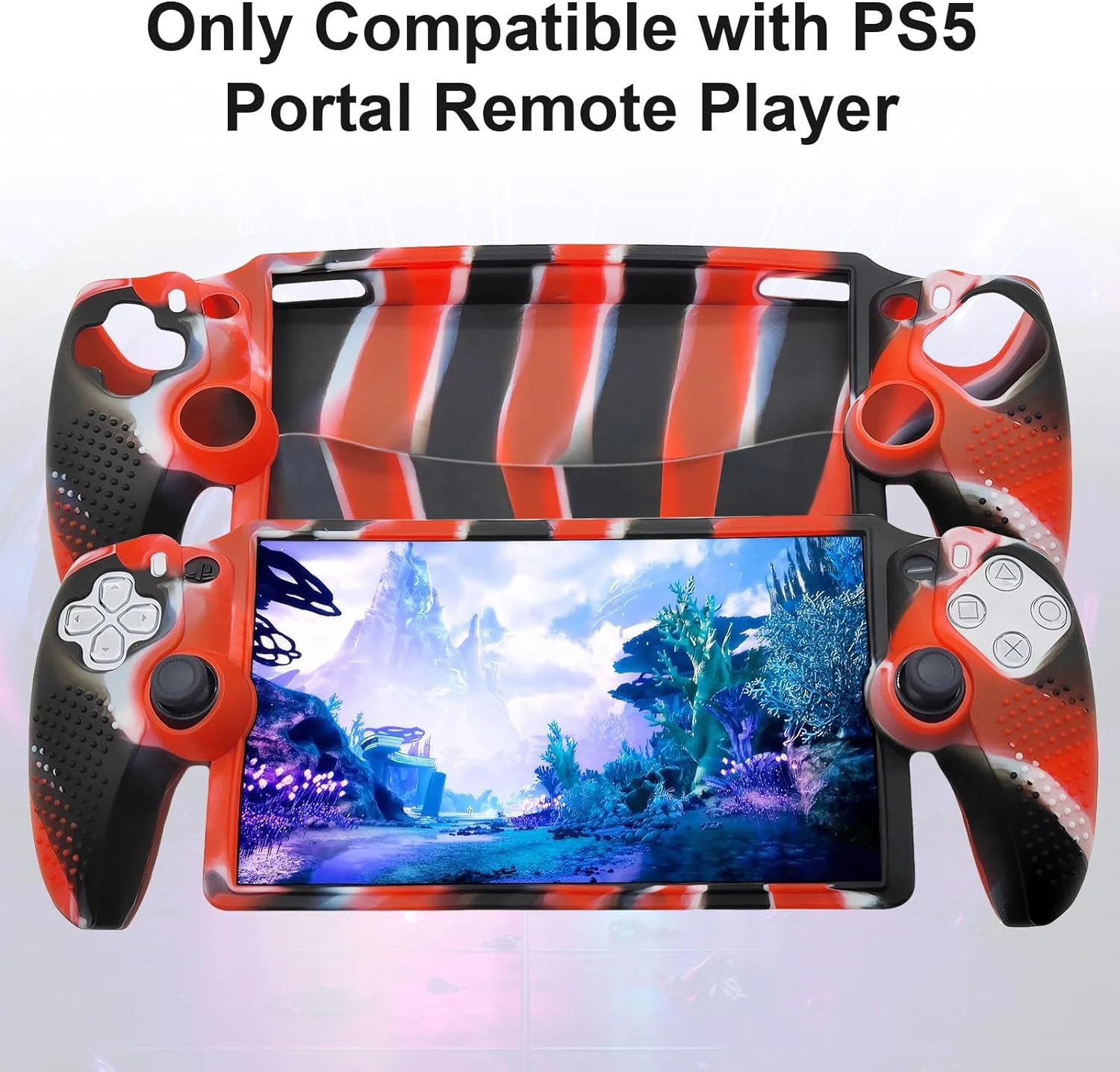 Microea for Sony Playstation Portal Case Silicone Non-Slip Anti-Fingerprint Scratch Shock-Absorption Soft Protective Skin Cover for Playstation Portal (Red) - Curated Treasures Market