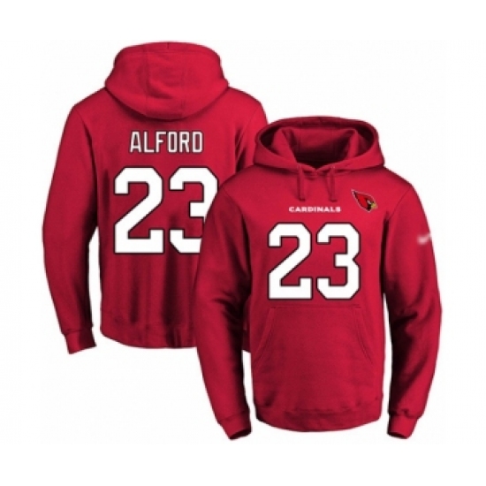 Football Men's Arizona Cardinals #23 Robert Alford Red Name & Number Pullover Hoodie