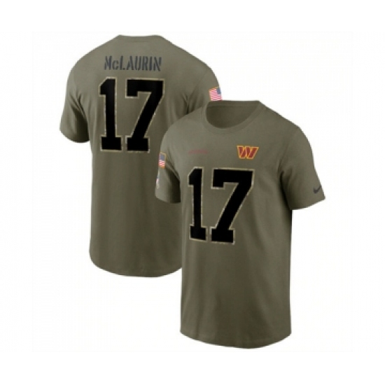 Men's Washington Commanders #17 Terry McLaurin 2022 Olive Salute to Service T-Shirt