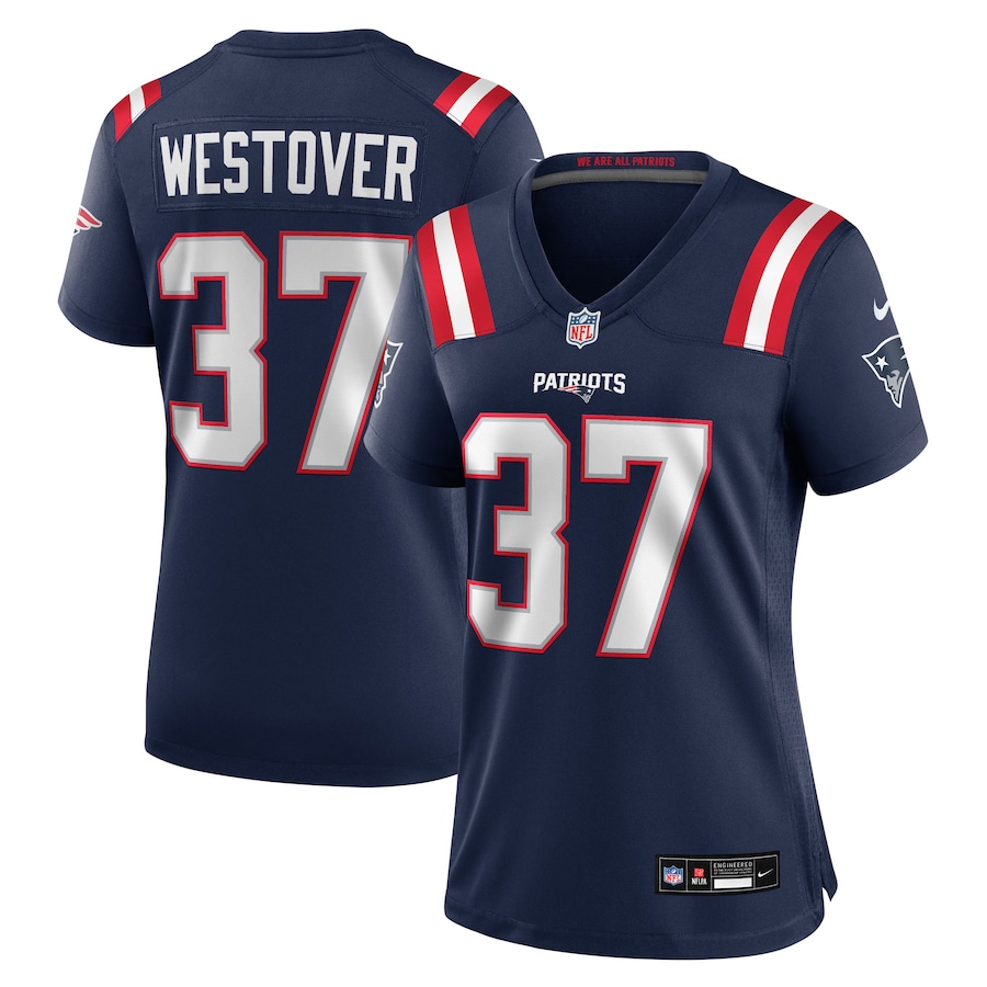 Women's New England Patriots Jack Westover Nike Navy Team Game Jersey