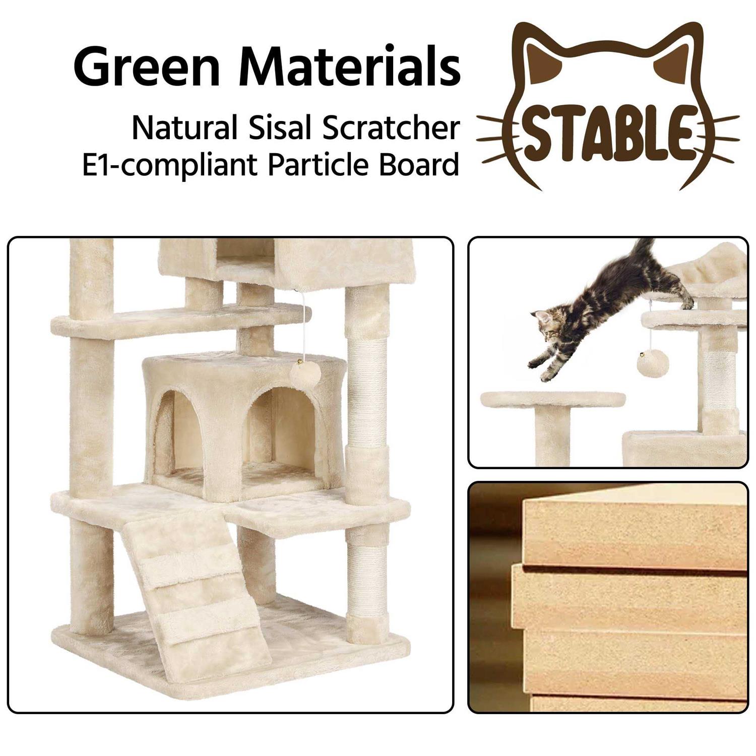 Topeakmart Plush Cat Tree with 2 Condos