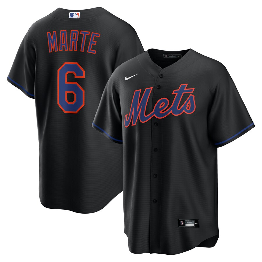 Men's New York Mets Starling Marte Nike Black Alternate Replica Jersey