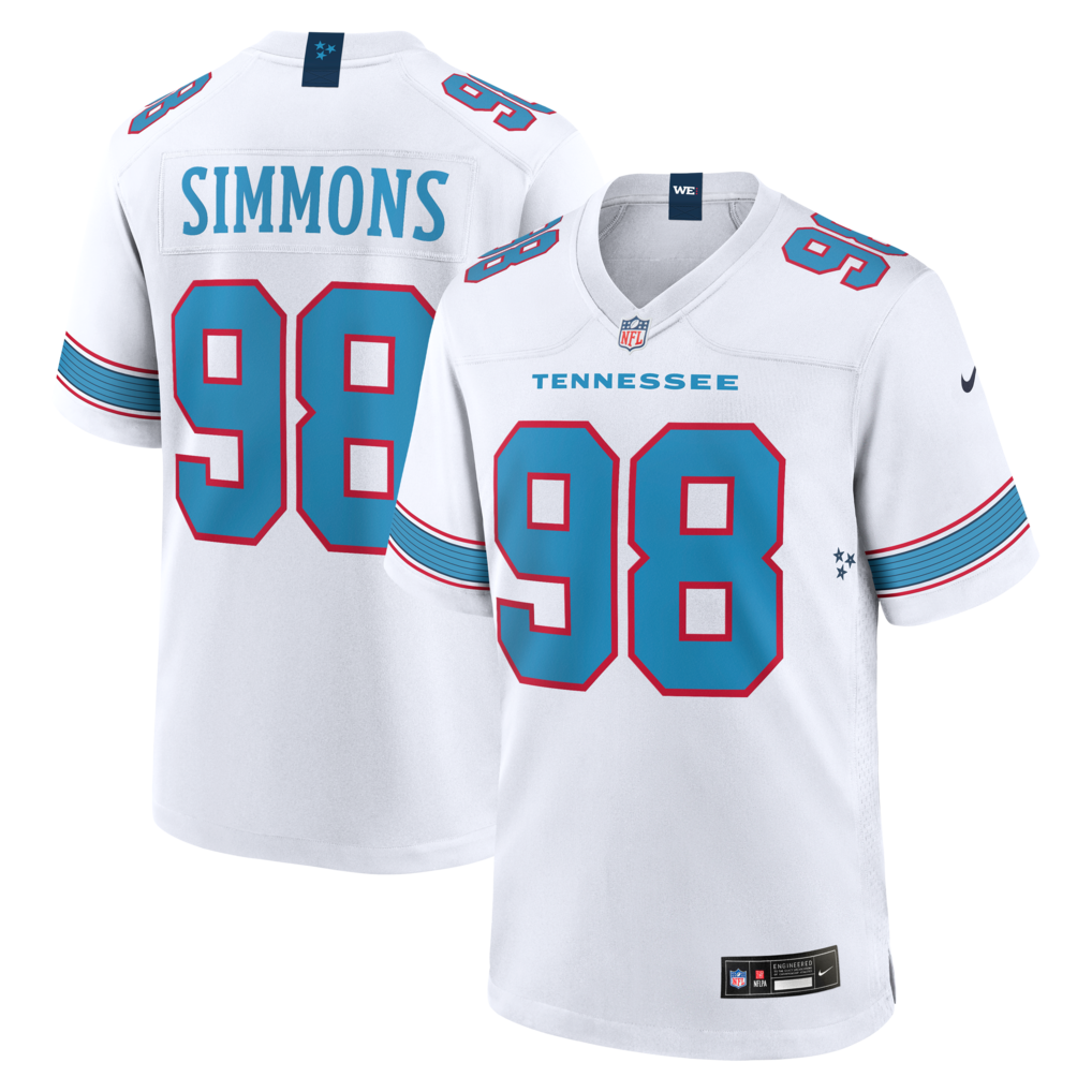 Men's Tennessee Titans Jeffery Simmons Nike White Game Jersey