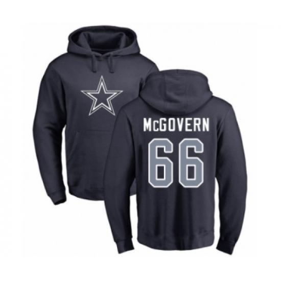 Football Dallas Cowboys #66 Connor McGovern Navy Blue Name & Number Logo Pullover Hoodie