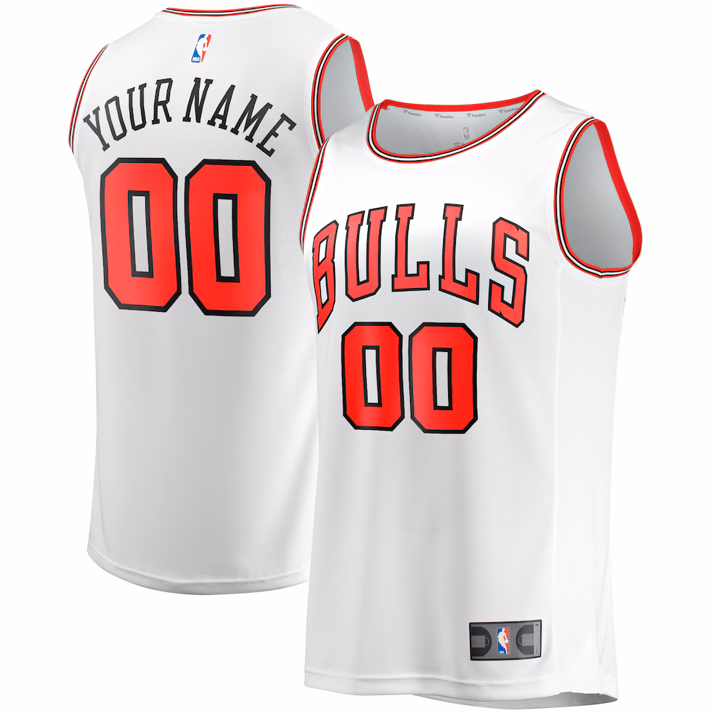 Youth Chicago Bulls Fanatics White Fast Break Replica Custom Jersey - Association Edition