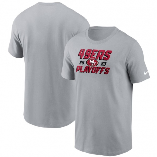 Men's San Francisco 49ers Gray 2023 Playoffs Iconic T-Shirt