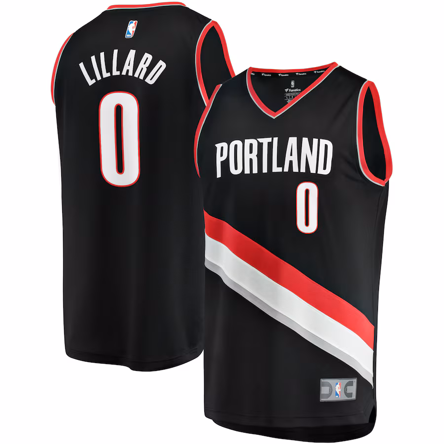 Men's Portland Trail Blazers Damian Lillard Fanatics Black Fast Break Replica Jersey - Icon Edition