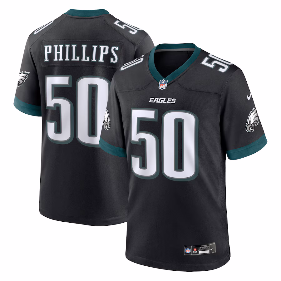 Men's Philadelphia Eagles Jaelan Phillips Nike Black Alternate Game Jersey