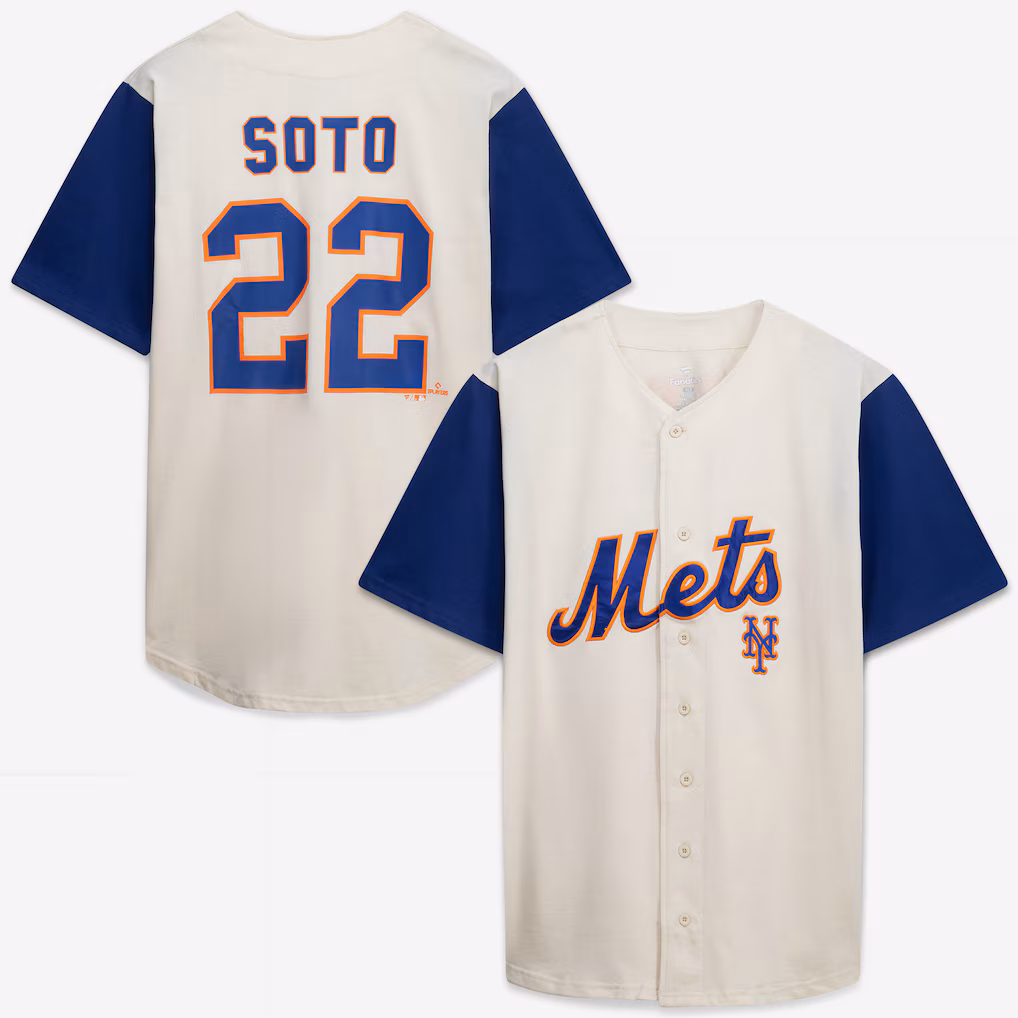 Men's New York Mets Profile Cream/Royal Big & Tall Two-Color Fashion Jersey