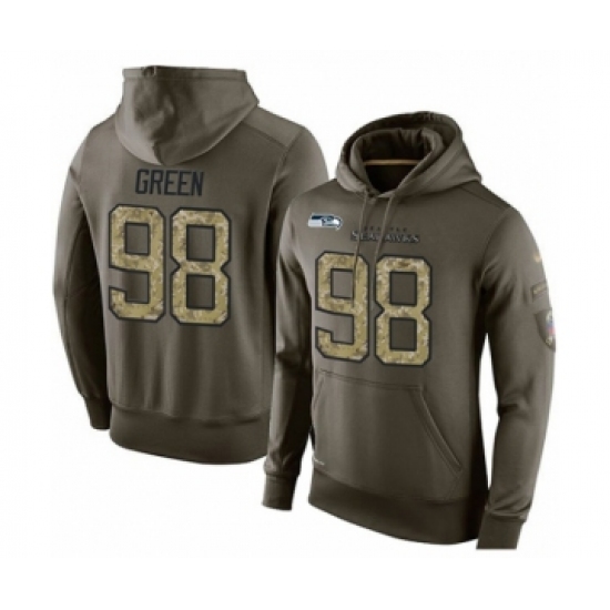 Football Men's Seattle Seahawks #98 Rasheem Green Salute To Service Pullover Hoodie