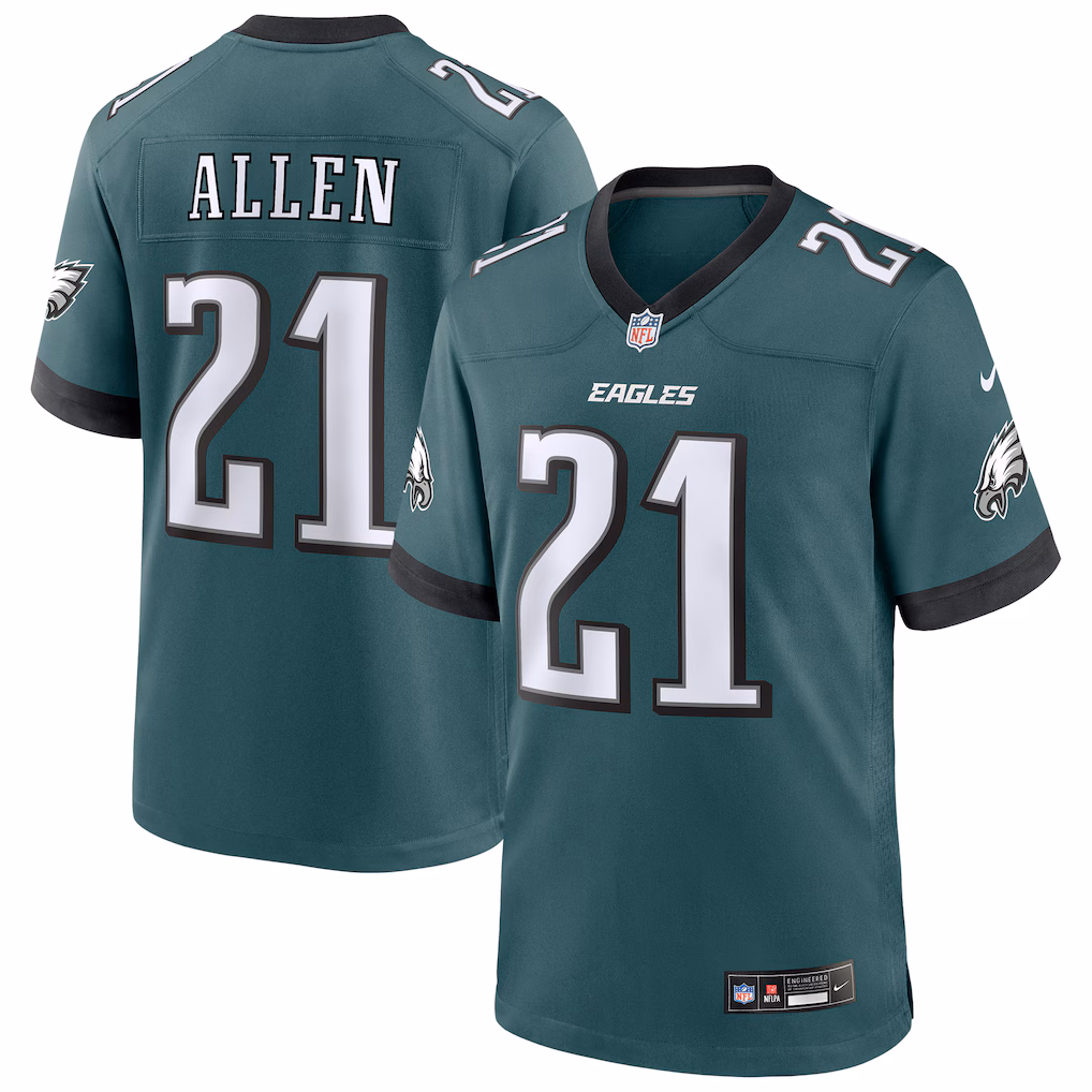Men's Philadelphia Eagles Eric Allen Nike Midnight Green Team Retired Player Game Jersey