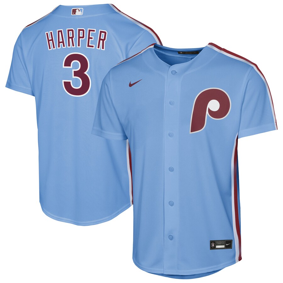 Youth Philadelphia Phillies Bryce Harper Nike Light Blue Alternate Replica Jersey