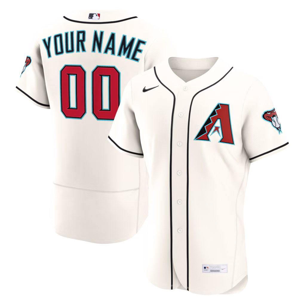 Men's Arizona Diamondbacks Nike Cream Home Authentic Custom Jersey